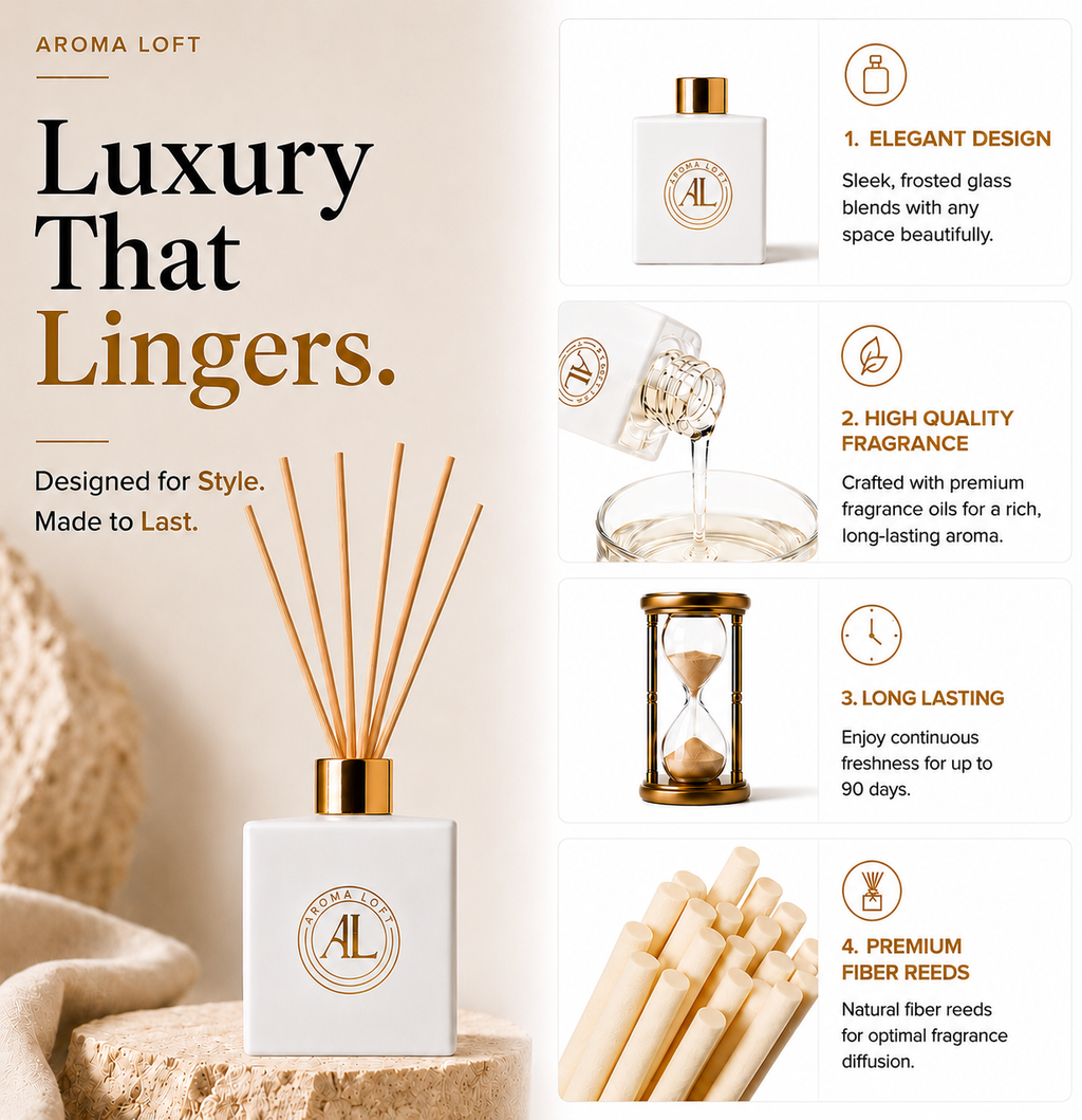 Cashmere Vanilla White Reed Diffuser 5 oz.