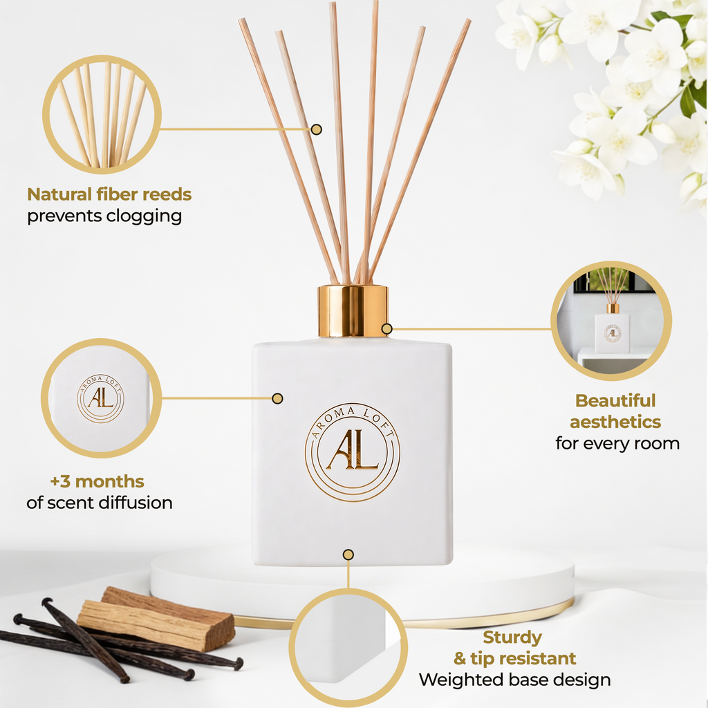 Cashmere Vanilla White Reed Diffuser 5 oz.