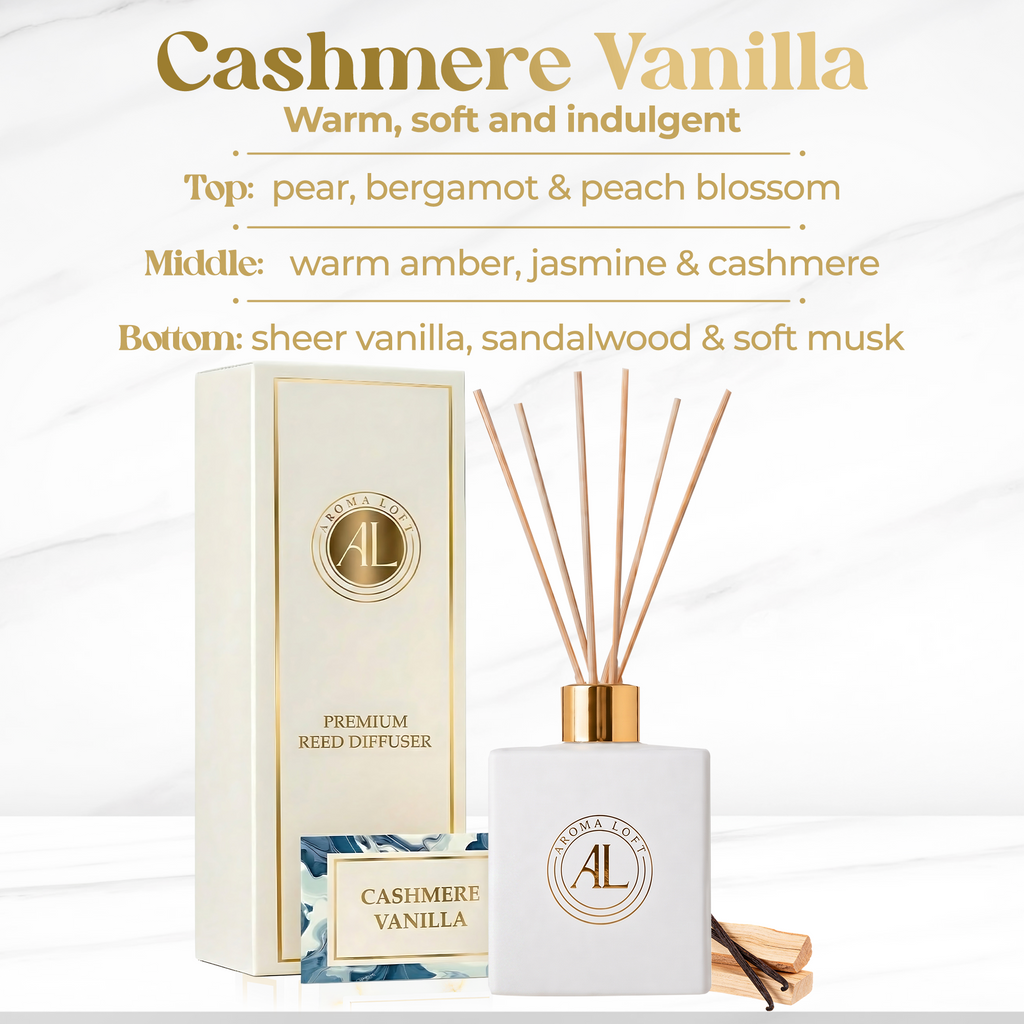 Cashmere Vanilla White Reed Diffuser 5 oz.