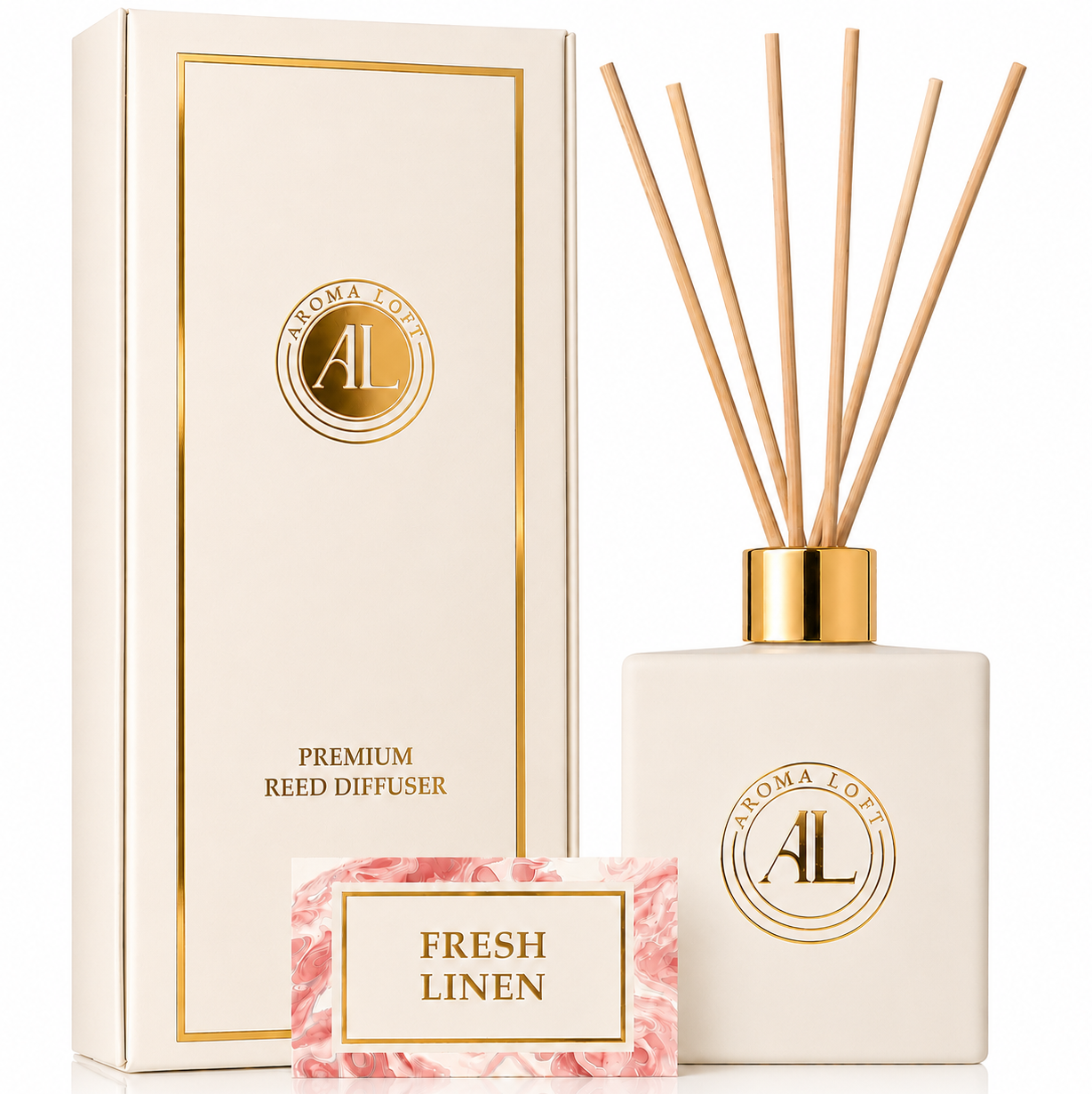 Fresh Linen White Reed Diffuser 5 oz.