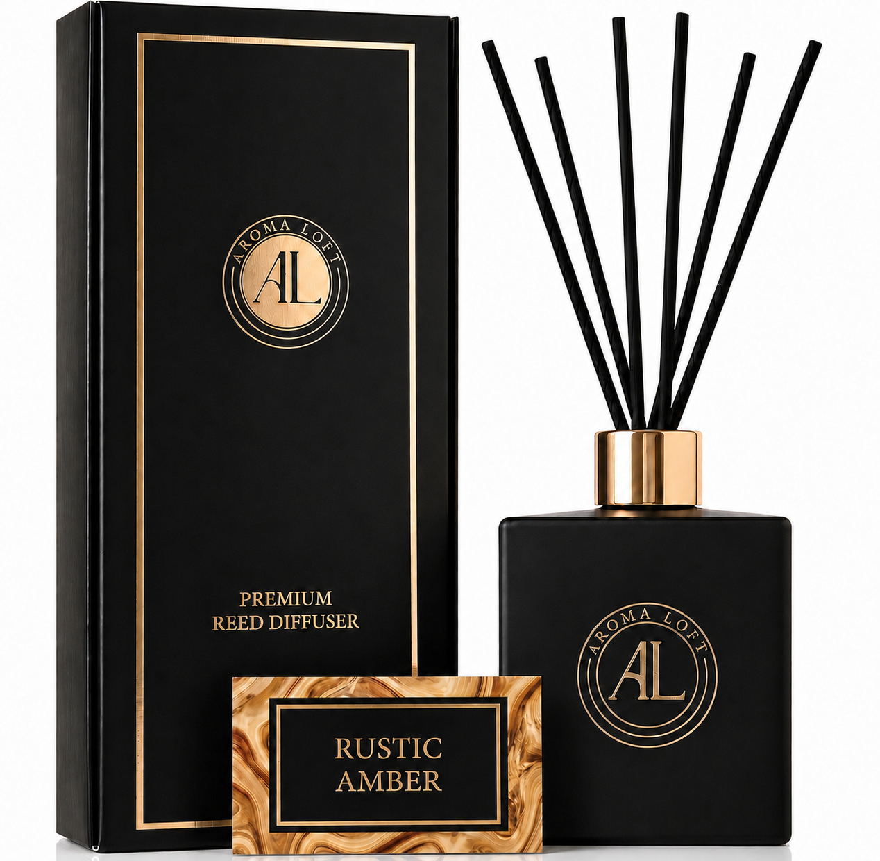 Rustic Amber Black Reed Diffuser 5 oz.