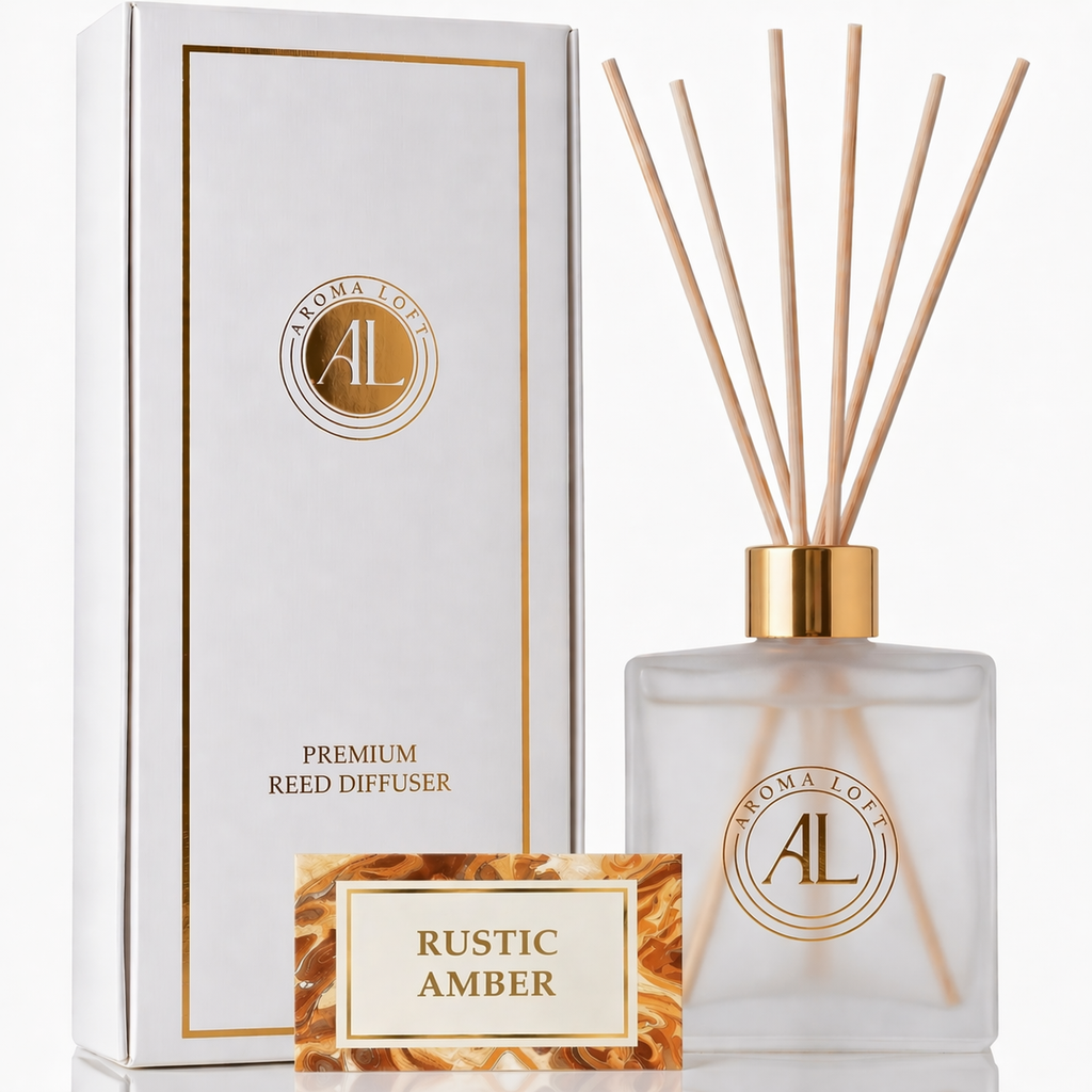 Rustic Amber Frosted Reed Diffuser 5 oz.