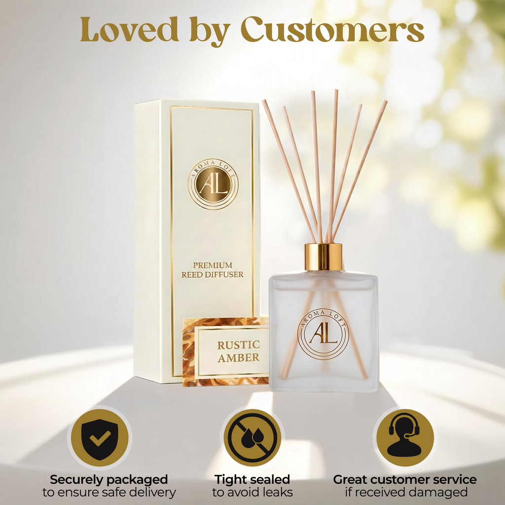 Rustic Amber Frosted Reed Diffuser 5 oz.