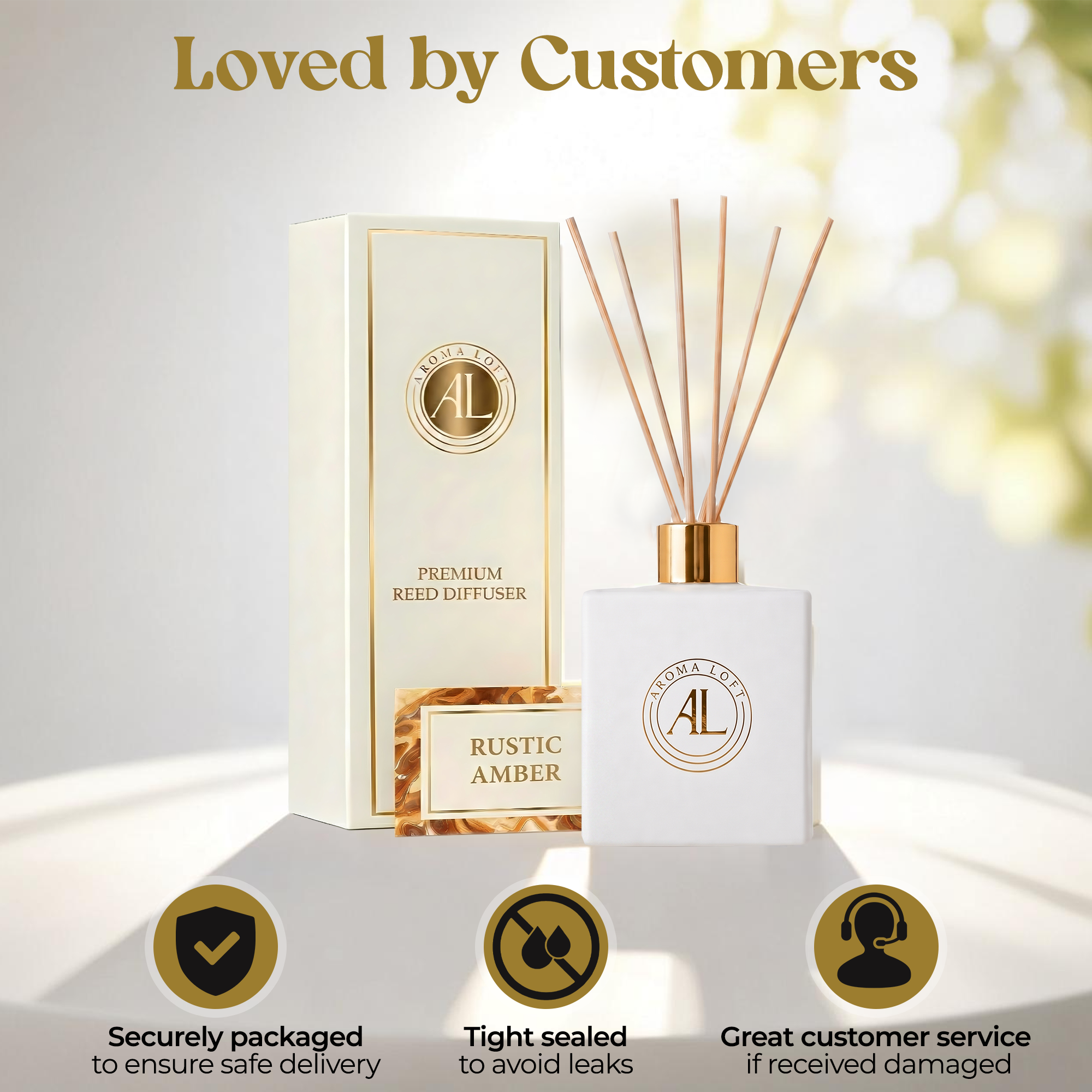 Rustic Amber White Reed Diffuser 5 oz.