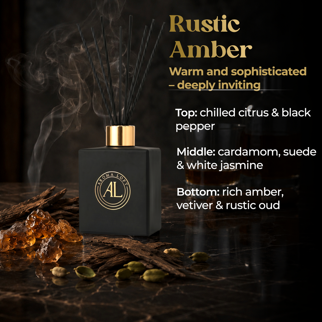 Rustic Amber Black Reed Diffuser 5 oz.