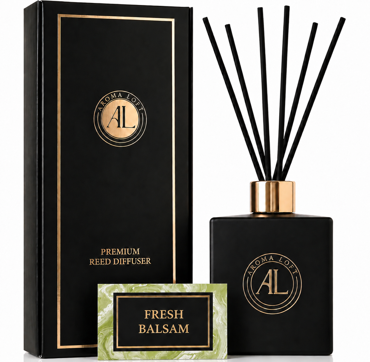 Fresh Balsam Black Reed Diffuser 5 oz.