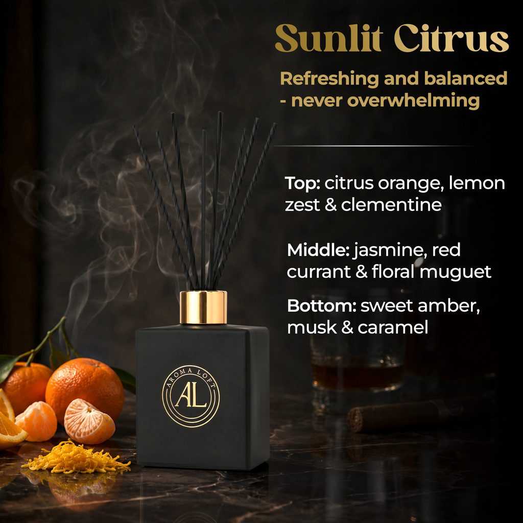 Sunlit Citrus Black Reed Diffuser 5 oz.