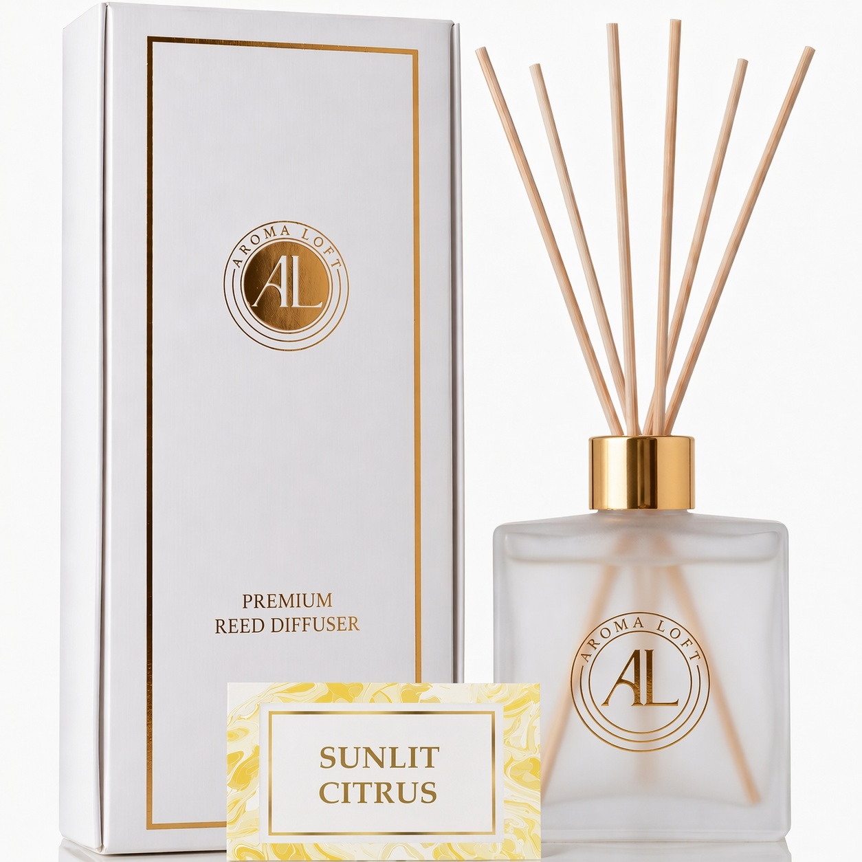 Sunlit Citrus Frosted Reed Diffuser 5 oz.