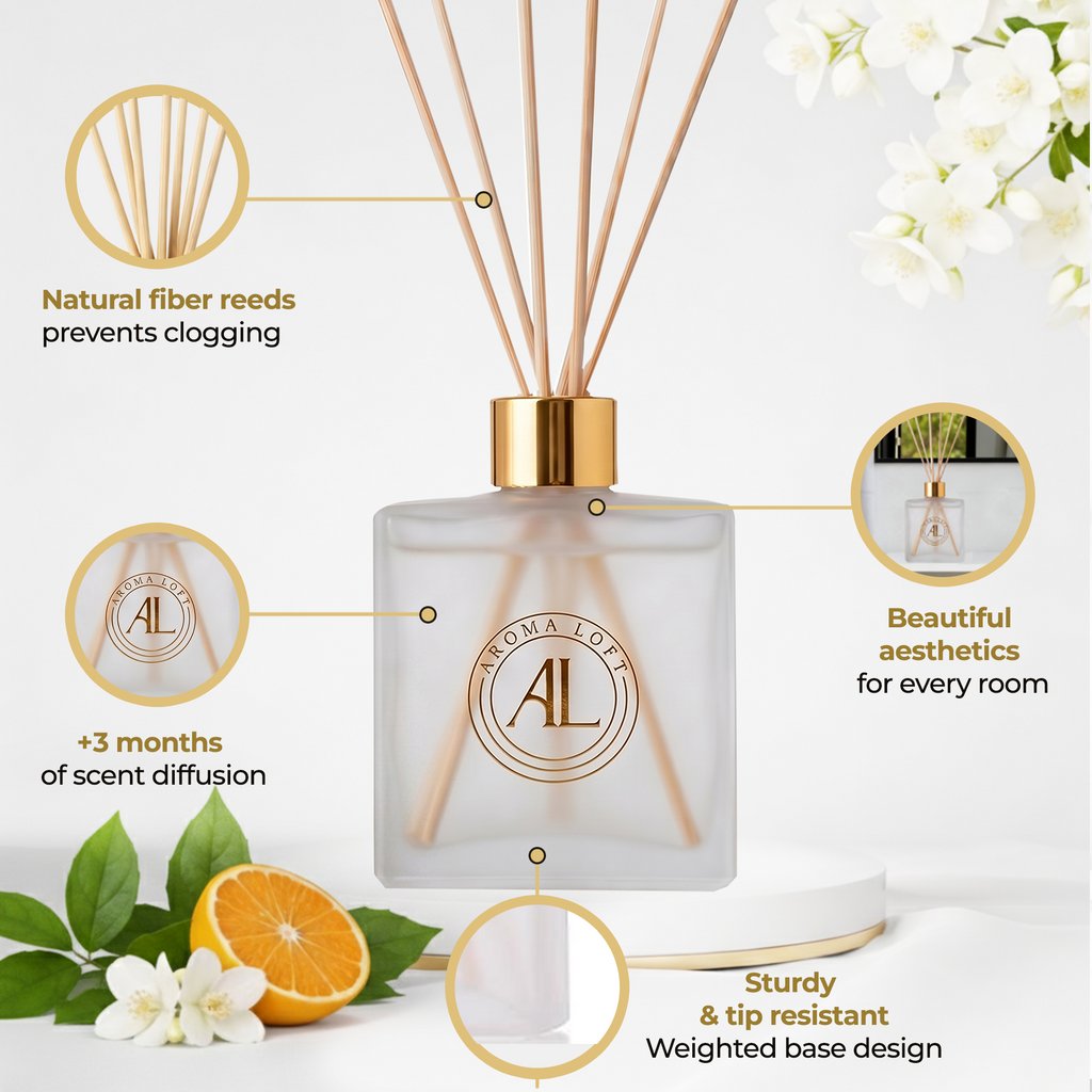 Sunlit Citrus Frosted Reed Diffuser 5 oz.