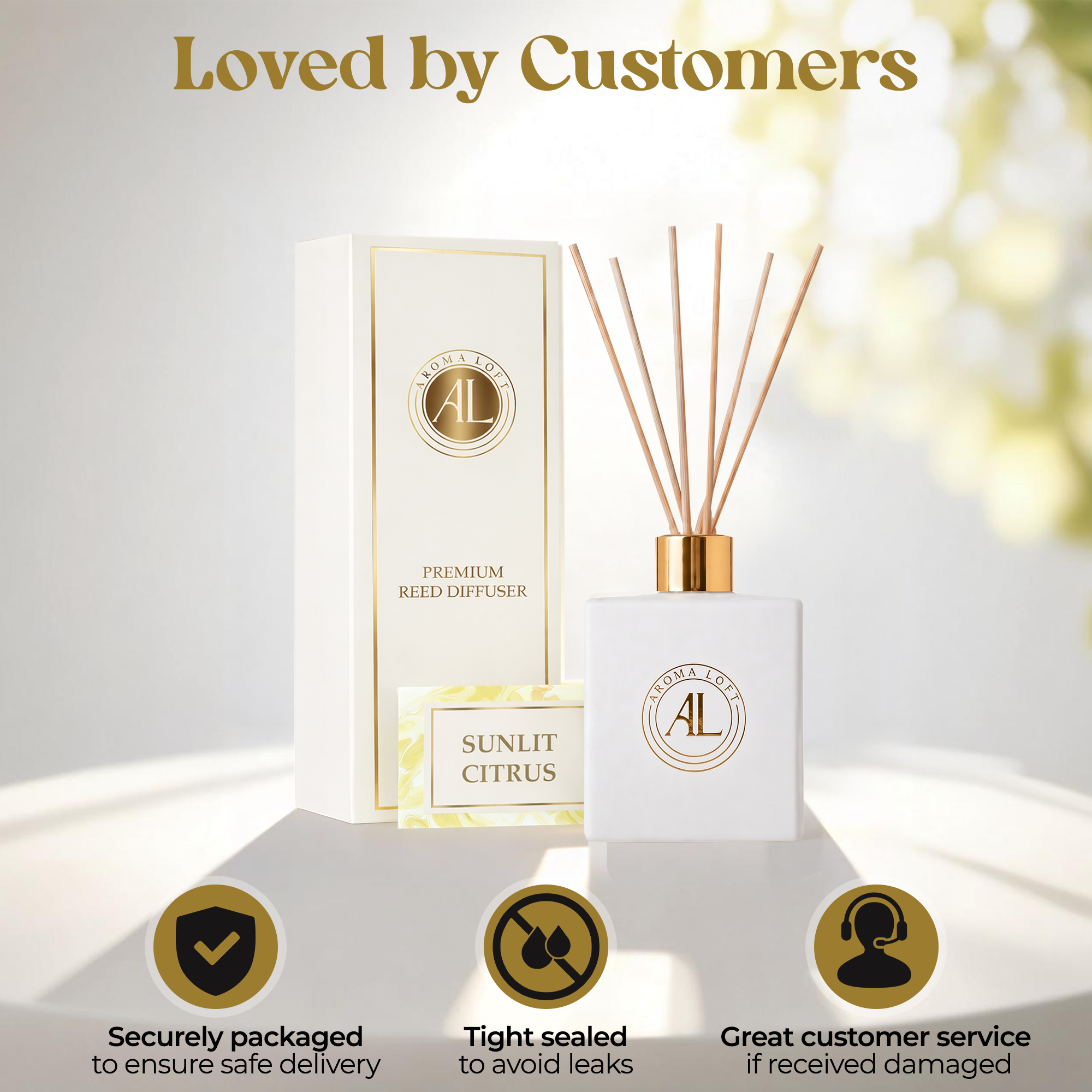 Sunlit Citrus White Reed Diffuser 5 oz.