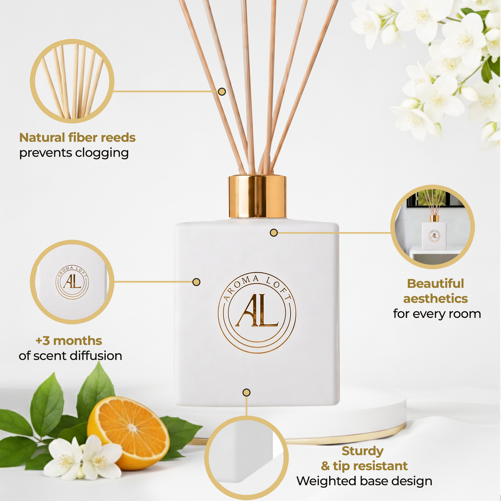 Sunlit Citrus White Reed Diffuser 5 oz.