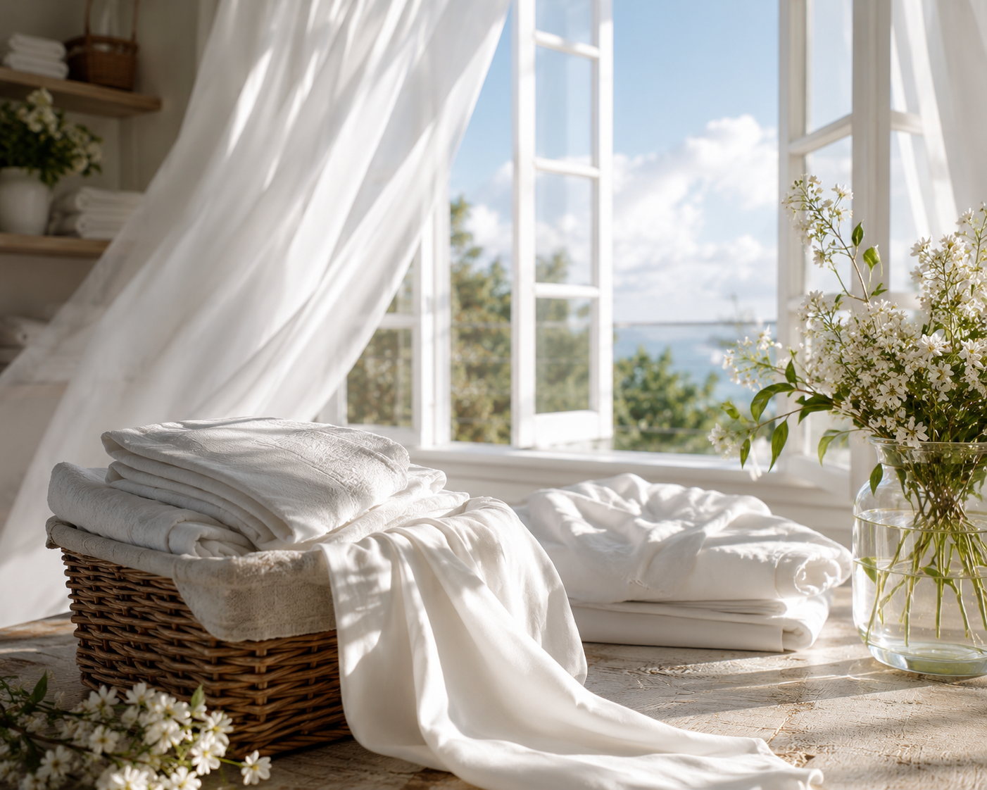Fresh Linen White Dry Flowers 5 oz.