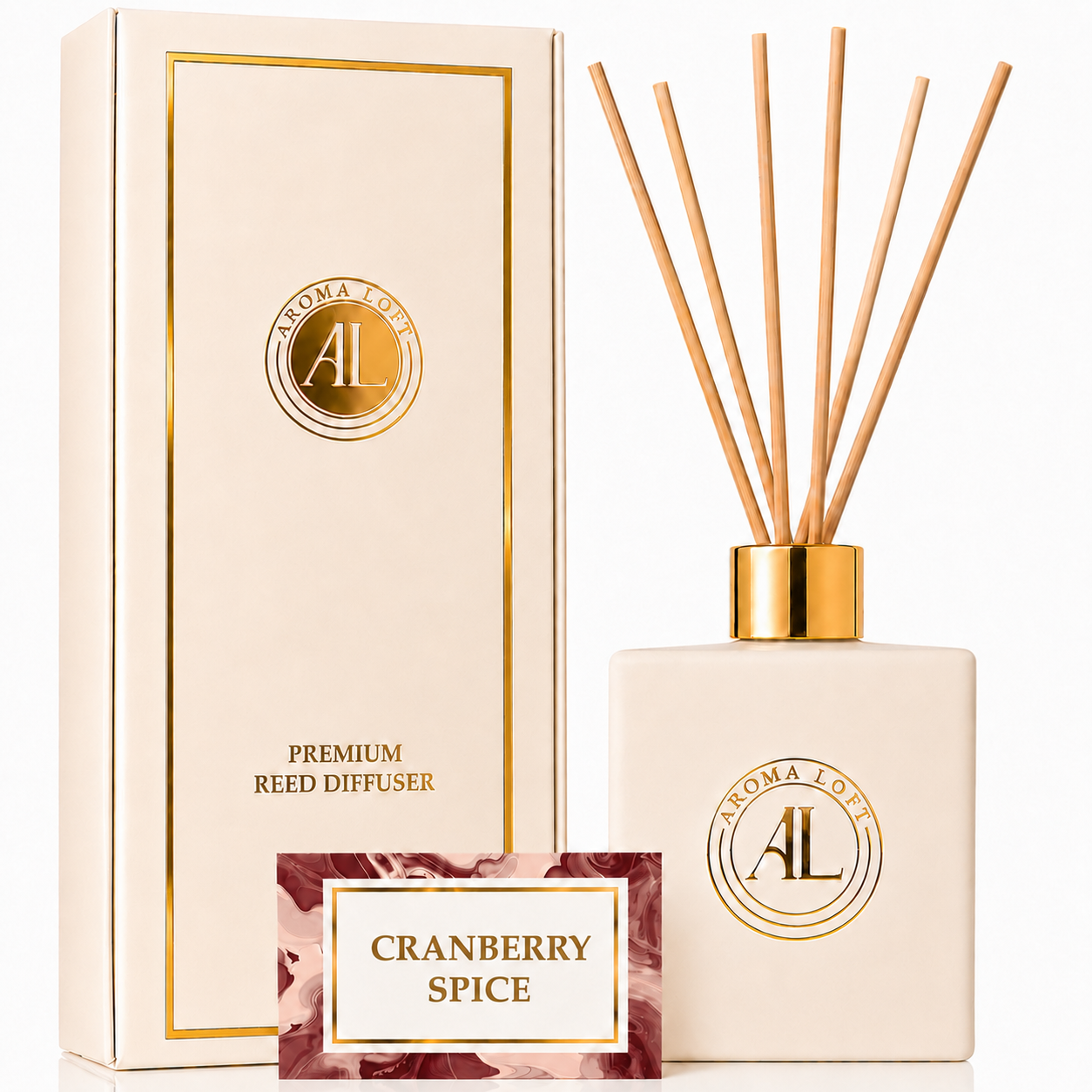 Cranberry Spice White Reed Diffuser 5 oz.